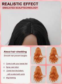 Retro Simple Black Medium Length Curly Wig 16 Inch Black Brown Water Wave Clavicle Hair Thin Breathable Fluffy Natural Female Heat Resistant Synthetic Fiber Wig Suitable For Daily Wear Casual Street Wig Shoulder-Length French Curls Sweet And Gentle
