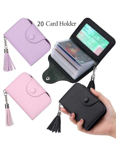 Custom Card Book Holder Name Card Organizer Professional Office Journal Name Organizer Holds 20 Cards Black Pink Case Snap Closure ID Card Organizer Pouch Name Card PU Leather Name ID For Men & Tan Camel Casual License Holder Card Holder Wallet Business Card Holder Credit Card Holder Women Photocard Holder For Women Wallet Mini Wallet Purse Wallet Card Wallet