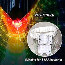 LED Light-Up Multicolor Wings And Cape (1 Piece) - Stage & Party Accessories With Colorful Glow - Multiple Colors Available - Battery-Powered - Ideal For Festivals, Weddings & Celebrations