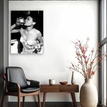 Framed Canvas Posters  Eartha Kitt 'Drinking Honey' Vintage Music Poster - Black & White Retro Canvas Wall Art, Modern Minimalist Decor For Bedroom, Living Room, Or Hallway, Preppy Room Decor For Valentine's Day, Easter, Father's Day, New Year's Day, Thanksgiving Day And Christmas Day - Framed - View 4