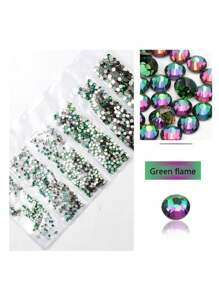 1728 Pcs Flat Back Crystal Glass Nail Art Rhinestones. 4#-12# 6 Sizes Mix DIY Decorations For Nails, Clothes, Bags, Hair Accessories, Cars, Beddings, Pendants, Etc. Suitable For Teenage Girls, Women Nail Art, Eye Makeup, Face Stickers, Jewelry Decoration Flat Back Rhinestones. 6 Bags Of Crystal Glass Flat Back Rhinestones. Nail Charms Nail Gems Nail Supplies