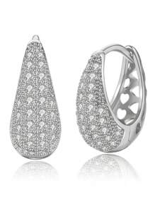 Pendientes de aro de zirconia cúbica hipoalergénicos, color dorado, elegantes y clásicos para mujeres, adecuados para uso diario, regalo de cumpleaños