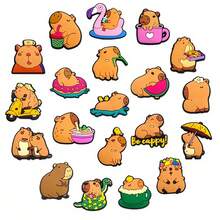 20Pcs Cartoon Fun Capybara Pattern Shoe Charms Decoration Set, PVC Shoe Decorations For Beach Bag, Shoe Accessories Charms, Gift Idea For Birthday Christmas Valentine's Day Halloween Party Favors - 20Pcs - View 3