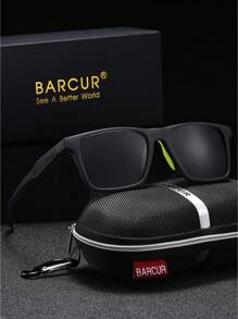 BARCUR Gafas de sol polarizadas BARCUR de PC para hombres, nuevas, con protección UV, anti-reflejo, ultra-ligeras, anti-caída, espejo deportivo para fotografía callejera, para verano, playa, vacaciones y exteriores
