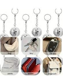 60 Stück/45 Stück/30 Stück/15 Stück Disco Ball Schlüsselanhänger Set, enthält 20 Stück/15 Stück/10 Stück/5 Stück Disco Ball Schlüsselanhänger, 20 Stück/15 Stück/10 Stück/5 Stück Dankeskarten, 20 Stück/15 Stück/10 Stück/5 Stück Organza Beutel, Disco Ball Anhänger, für Schlüssel, Rucksack Dekoration, Disco Party Geschenke, Feiertags Zubehör