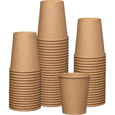 Comfy Package Gusto [8 Oz.- 240 Ml - 100 Count] Kraft Disposable Paper Cups, Hot Coffee Cups Brown Unbleached - -Friendly Cups - Formerly