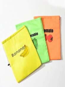 1/3pcs. Freshly Protected Drawstring Storage Bag, Reusable Banana, Tomato, Lettuce Bag, Suitable For Kitchen, Office, Bedroom Sorting, Open Storage Box For Home Sorting