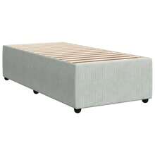 vidaXL Giroletto senza Materasso Grigio Chiaro 90x190 cm Velluto - Grigio - Visualizzare 5
