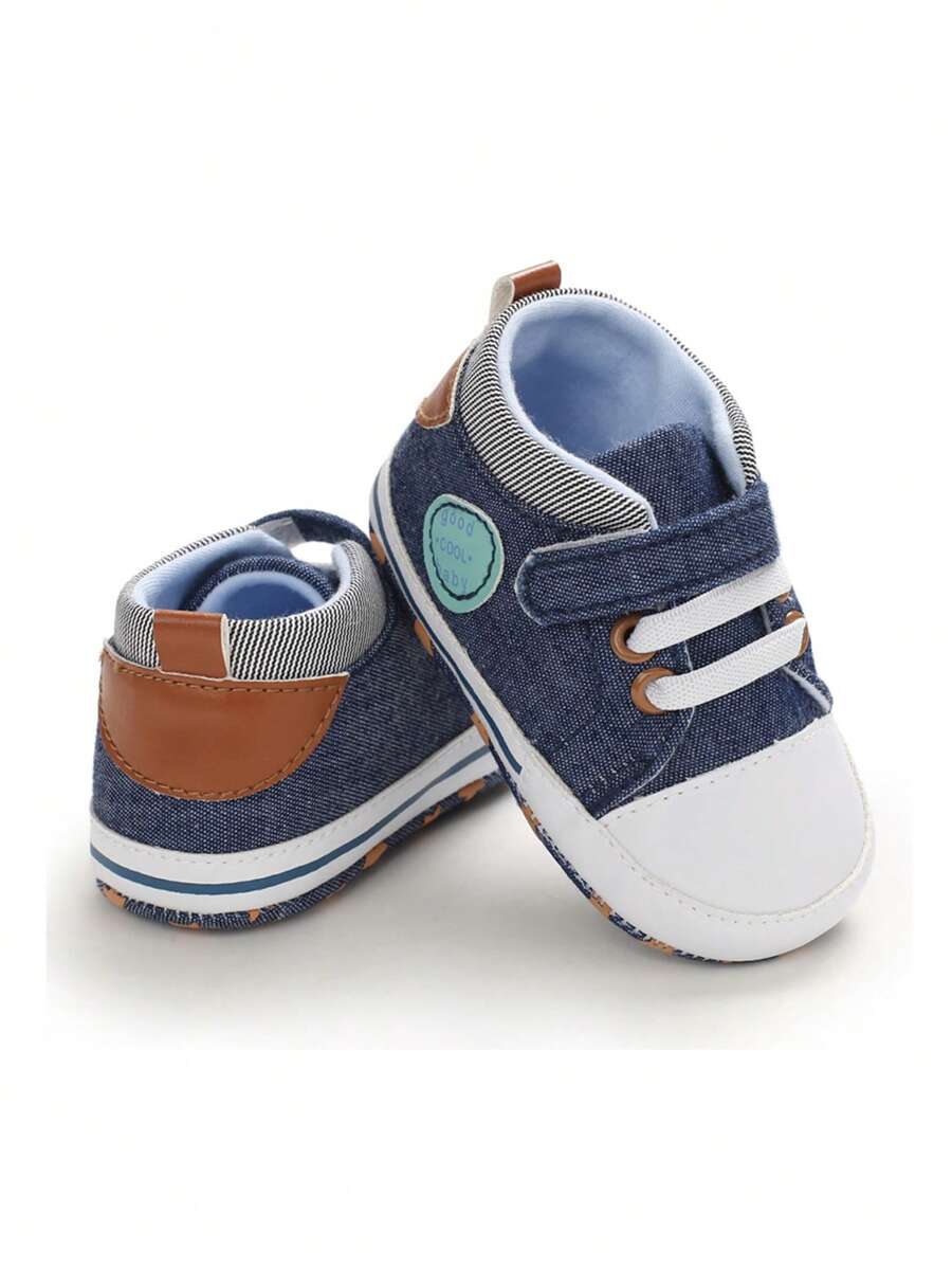Zapatos casuales deportivos de lona para recién nacidos e infantes, con suela blanda y cómoda para caminar para bebés y niños pequeños