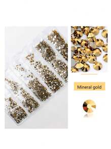 1728 Pcs Flat Back Crystal Glass Nail Art Rhinestones. 4#-12# 6 Sizes Mix DIY Decorations For Nails, Clothes, Bags, Hair Accessories, Cars, Beddings, Pendants, Etc. Suitable For Teenage Girls, Women Nail Art, Eye Makeup, Face Stickers, Jewelry Decoration Flat Back Rhinestones. 6 Bags Of Crystal Glass Flat Back Rhinestones. Nail Charms Nail Gems Nail Supplies