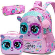 Mochila com estampa de animais, mochila escolar para meninos e meninas, mochila fofa para meninas, conjunto de mochilas infantis, mochila de viagem, adequada para alunos da pré-escola, jardim de infância e ensino fundamental, pode ser usada para guardar material escolar. - Mochila escolar para meninas animais - Ver 10