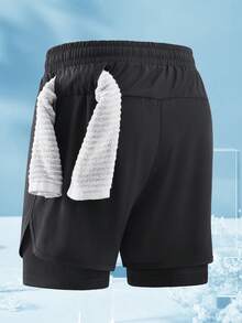 Conjunto de 2 shorts masculinos - shorts esportivos com bolsos forrados de 5 e 3 polegadas, roupa esportiva antirreflexo