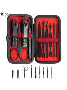 Luxury Manicure And Pedicure Set – Extra Sharp Stainless Steel Nail Clippers, Scissors, Files & Grooming Tools In Stylish Black & Red Case – Professional Nail Care Kit For Men & Women, Travel-Friendly, Perfect Gift For Husband, Boyfriend, Parents, And Valentine's Day