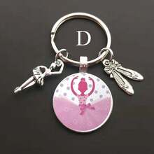 优雅的芭蕾舞者钥匙扣，合金吊坠设计为芭蕾舞鞋，非常适合舞蹈爱好者用作汽车钥匙或背包钥匙扣汽车配件包魅力学校可爱哥特 Y2k