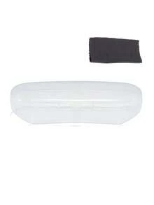 Y2K 女士小窄框复古无度数椭圆形黑色镜框眼镜，附赠眼镜盒和清洁布 - 黑色 - 查看 11