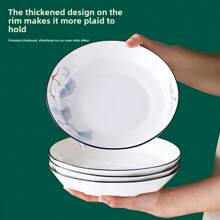 14pcs Ceramic Tableware Set [4 Bowls, 4 Plates, 4 Pairs Of Chopsticks, 1 Soup Bowl, 1 Large Spoon], Underglaze Color Ceramic Dinnerware Set For 2-4 People, Romantic And Creative Chinese Style High-Quality Ceramic Rice Bowl, Bowl And Plate Set,School Supplies