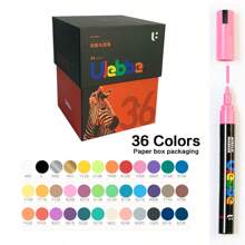 1pc Acrylic Marker Pen, 120/100/80/60/48/36/24/12 Colors, Valve Tip, Waterproof Layerable Colored Pens, Fade-Resistant, Non-Bleeding, Suitable For Sketching, Art Students, DIY Drawing And Coloring Back To School