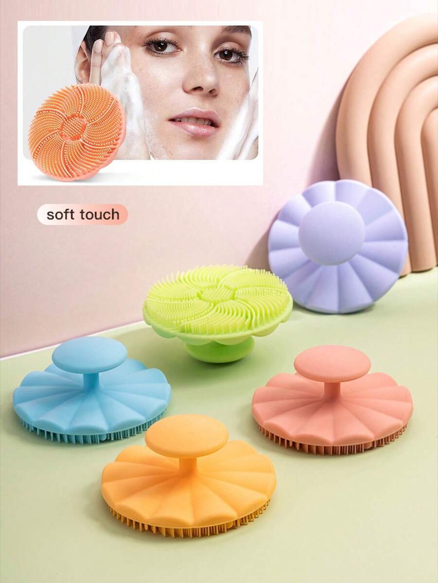 1pc/2pcs/4pcs Silicone Soft Comfortable Water Drop Face Cleaning Brush, Massaging Facial Pore Cleansing Device, Mini Silicone Lip Brush With Cap For Lip Makeup, Portable Travel Makeup Brush Set