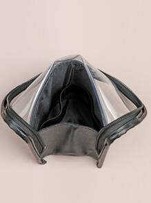 Scatola portatile pieghevole per la conservazione dei pennelli da trucco con cerniera, organizer cosmetico in patchwork minimalista in PVC+pelle sintetica, borsa portaoggetti per pennelli da trucco impermeabile e di grande capacità per il viaggio, decorazione per la stanza, borse, trousse da trucco, accessori per il trucco, da viaggio, articoli da viaggio, organizer, contenitore, articoli da viaggio essenziali, organizer per il trucco, trousse da trucco, organizer per il trucco, organizer, trousse da toilette, organizer da scrivania, trousse cosmetica, pochette per il trucco, organizzatore per il trucco, accessori per il trucco, pochette per il trucco, borse per il trucco