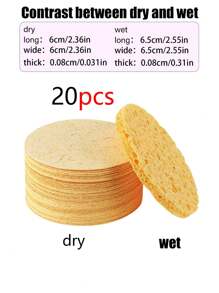 10 piezas/20 piezas Pastillas de madera comprimidas y redondas para el lavado facial, exfoliante facial reutilizable, adecuado para uso familiar o de viaje, pastillas de madera para el lavado facial de verano (6 cm/2,36 pulgadas)