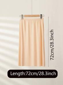 3 pièces/2 pièces/1 pièce Jupe mi-longue en tissu souple de longueur étendue 90 cm/80 cm/72 cm/60 cm de couleur unie. Coupe près du corps pour empêcher la transparence. Doublure haute élasticité à la taille. Convient pour le port quotidien et peut être associée à des robes de soirée pour des événements estivaux, scolaires.