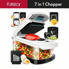 Fullstar Vegetable Chopper - Vegetable Slicer - Onion Chopper With Container - Pro Food Chopper - Slicer Dicer Cutter - Kitchen Gadgets - Chopping - Blade - Handy Set Utensils Stainless Steel - 7 In 1 - View 1