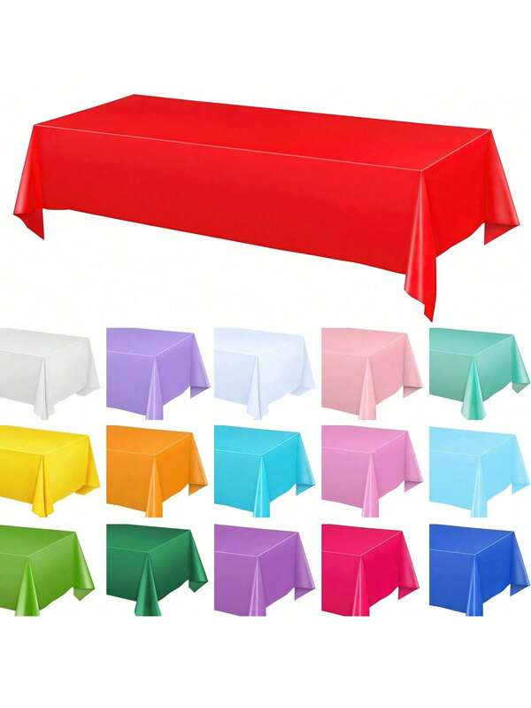 1 peça Toalha de mesa retangular descartável de plástico multicolorido, para decoração de aniversário, casamento, chá de bebê, sorvete e festa no oceano, decoração de quarto doméstico