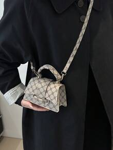 Mini Handbag, Minimalist Exotic Style Tote Bag, Versatile Fashion Shoulder & Crossbody Bag, Presbycrime Women Purse - Khaki - View 2