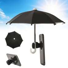 Soporte paraguas para motocicleta/bicicleta para uso al aire libre, resistente a la lluvia y el sol, de tamaño mini, con recubrimiento de plata, estructura resistente al viento, para uso en todo tipo de clima