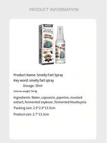 1pc Mischievous Fart Spray,Long-Lasting Fart Smell Liquid Spray,Pressure Relieving And Humorous Toy Props,Necessary For April Fool's Day (Packaging Pattern Random),Prank Test,Glad,April Fools Day,Random Things,Fart Whistle,Shock Pen Prank - Multicolor - View 13