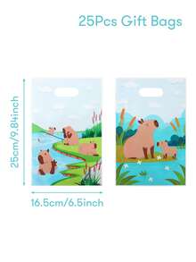 10/25Pcs Capybara Theme Gift Bag,Beaver Gift Wrapping Bag,Tote Bag,Gift Packaging Bag,Storage Bag,Capybara Party Favor Bag,Wedding Supplies,Bridal Shower Favors,Babyshower Decor,Gender Reveal Party Supplies,Birthday Party Favors,Holiday Celebrations Supplies, Event Accessories - Capibara - View 9