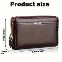 Men Wallet Long Purse Leather Clutch Large Business Handbag Phone Card Holder Case Gift For Men Father Son Husband Boyfriend Big Wallet Coin Wallet Small Gifts Anniversary Gift Gift Ideas Birthday Gifts For Men - Multicolor - View 5