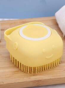 1pc Silicone Bath Brush With Liquid Dispenser, Exfoliating Back Scrubber, Pet Grooming Brush For Dogs & Cats