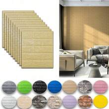5 件/10 件 3D 防水自粘墙贴、泡沫壁纸、仿砖墙贴、软装饰墙板、卧室客厅儿童房背景贴花、防撞、防潮瓷砖贴纸房间装饰家居装饰墙面装饰浴室装饰卧室装饰房间装饰用品客厅装饰房屋装饰家居装饰客厅墙纸墙艺术壁纸
