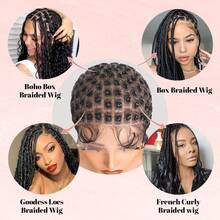 Triangle Shape Braided Wig Caps With Baby Hair Double Full Lace Wig Cap For Making Wigs, Breathable Lace Wigs Caps, Glueless Hair Net Liner Crotchet Wig Caps Comes With Nylon Mesh And Weaving Tools - Small Square - View 4