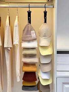 1pc Baseball Hat Rack, Unisex Hat Rack, Hooks And Clips For Closet And Cabinet Doors, Hat Storage Rack For Doors And Walls, For Baseball Hat Lovers Storage Closet Door Display Hat Rack - Multicolor - View 5