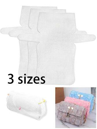 1 pieza Correa de bolsa blanca de plástico para DIY, material de edición hecho a mano, malla de plástico transparente para hacer bolsas de edición y kit de artesanía de lienzo en blanco