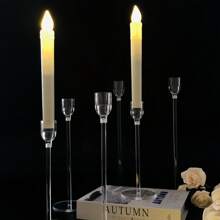 3/6/18/24pcs Acrylic Candle Holders Centerpieces, Wedding Decor, Restaurant, Halloween, Christmas Candlestick Set