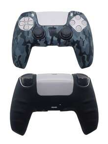 1 Set Controller Cover + 2 Pcs Football Themed Joystick Caps, Water Transfer Printing, Silicone Material Game Protective Cover, Anti-Slip, Anti-Sweat, Anti-Dust, Anti-Scratch Gaming Accessories, Enhance Gaming Experience - Multicolor - View 3