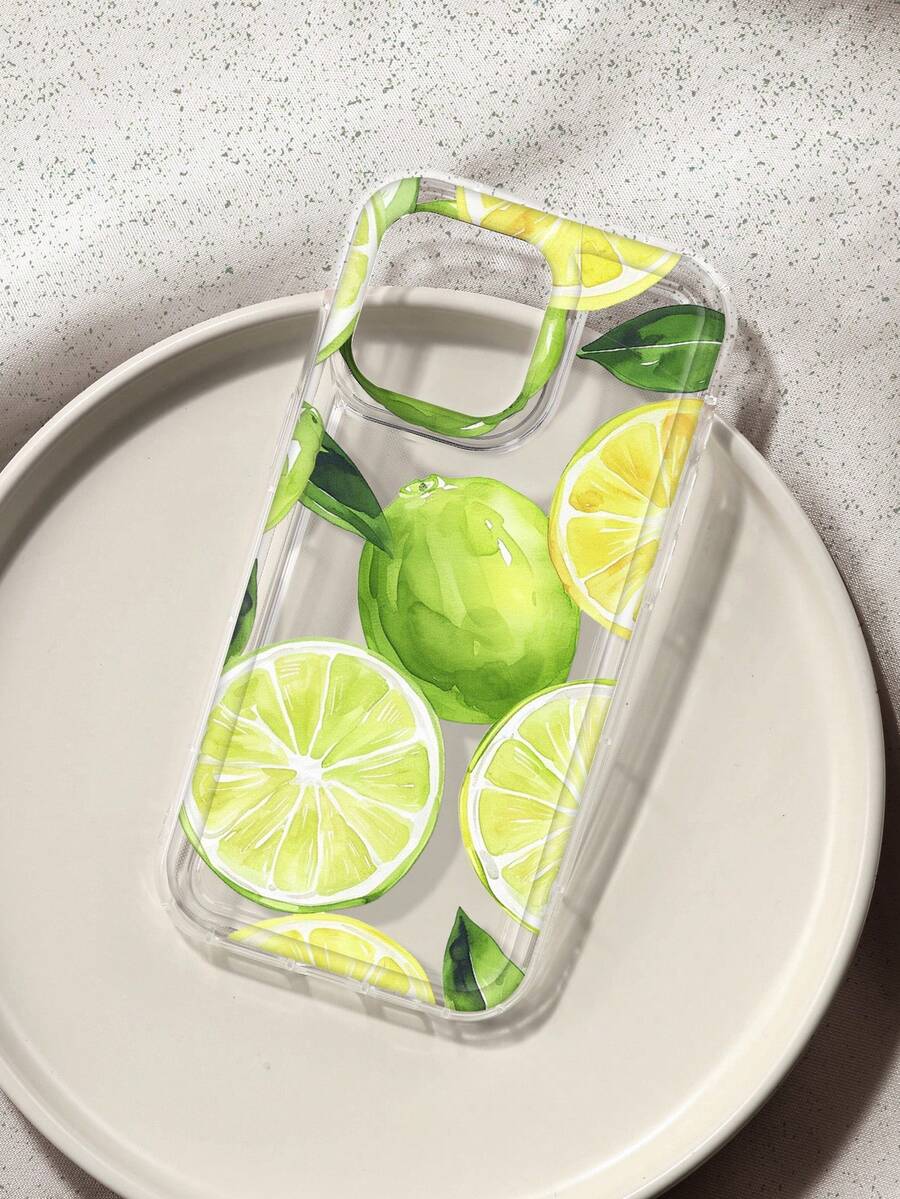 Etui na telefon z nadrukiem z limonkowego wzoru TPU Frosted Anti-Fall, kompatybilne z 16/11/12/13/14/15/15pro/15 Plus/15 Promax/7plus/8plus/X/Xs Max/Xr/11pro/12pro/13pro/14pro/12mini/13mini/11promax/12promax/13promax/14promax/14plus/6/6s/6plus/7/8/16Pro/16plus/16promax/Se i Galaxy/A54/A14/A12/A13/A15/A32/A33/A24/A52S/S20/S21/S22/S23/S24/S23Plus/S24ultra/S25/A15/A33/A23 - Przezroczysty - Zobacz 1