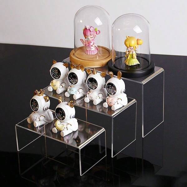 3-Piece Set Of Acrylic Display Stand, Acrylic Display Riser, Transparent Display Stand Suitable For Shelves, Desserts, Cupcakes, Candy, Food, Desktop Collectibles, Product Bars, Action Figures, Jewelry Display Cabinets