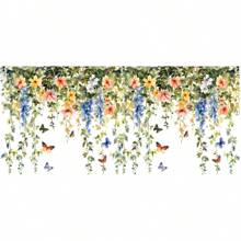 1 buc plantă verde, viță de vie, floare, fluture, dormitor, living, fundal, autocolante decorative de perete, en-gros, autoadezive, decor cameră, decor casă, decor perete, decor dormitor, decor baie, decor cameră, decor casă, tapet living, tapet, decor bucătărie, autocolante personalizate