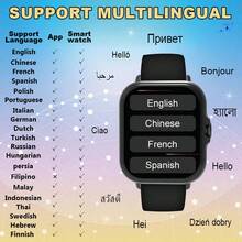 Full Touch Sports Smart Watch - TFT Full Touch Screen, USB Rechargeable, With Wireless Calls And Message Reminders, Weather Updates, Multiple Sports Modes, Sports Tracking Devices, Unisex, Remote Camera And Music Life, Perfect Gift Choice For Friends, For IPhone And Android - 黑色 - 查看 10