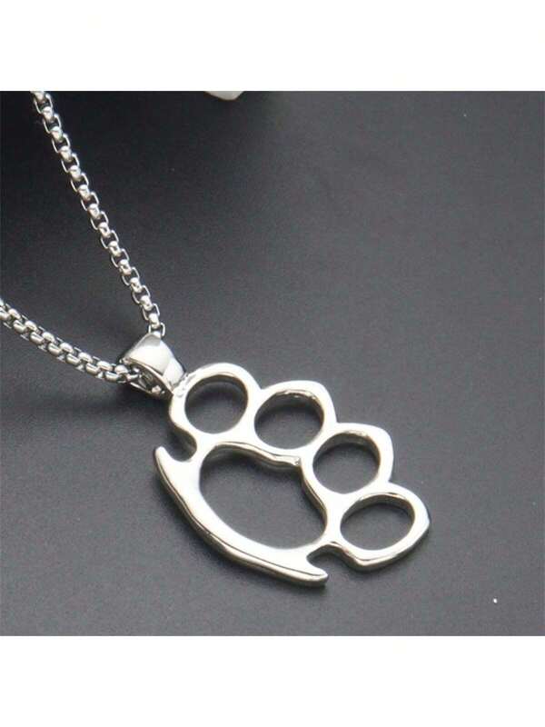 1 Pc Hip Hop Stainless Steel Paw Pendant Necklace For Men Women For Daily Decoration
