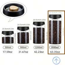 Contenitori per la conservazione, contenitori in vetro a tenuta d'aria con coperchio ermetico per la conservazione a prova di umidità di chicchi di caffè, polvere di caffè, tè sfuso, noci e cereali, organizer e conservazione da cucina, utensili da cucina