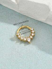 一体式不锈钢银色和金色鼻环套装，女士鼻钉，鼻中隔环饰品，鼻部穿孔饰品，吊坠鼻环配饰，女士身体饰品，鼻部穿孔饰品。 - 圓形 - 查看 15