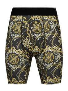 Men's Fruit Print Boxer Briefs, Fashionable And Suitable For Summer - Black - View 1