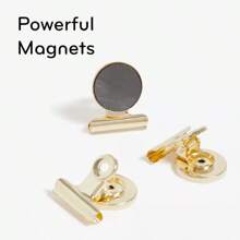 U Brands 3ct Magnetic Bulldog Clips Gold: Fridge & Locker Magnets, Metal Stationery Clips, Office Fasteners