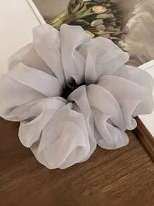 Plain Color Mesh Scrunchies, Minimalist Versatile Hair Ties