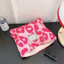 女士豹纹化妆包 粉色，ins风白色大容量简约化妆包 绿色铅笔盒 日常化妆刷收纳包 旅行洗漱包 防水情人节礼物，旅行必备，旅行，情人节，房间装饰，钱包必备，女士化妆包，钱包必备物品，邮轮必备，设计师手提包，基础款，梳妆必备，房间，可爱化妆包 - Pink Leopard - 查看 3